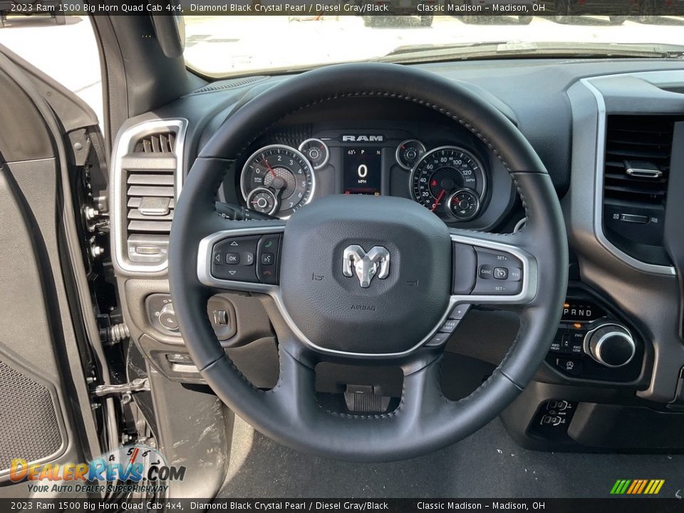 2023 Ram 1500 Big Horn Quad Cab 4x4 Diamond Black Crystal Pearl / Diesel Gray/Black Photo #5