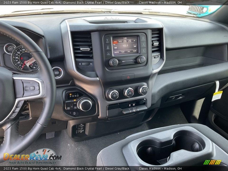 2023 Ram 1500 Big Horn Quad Cab 4x4 Diamond Black Crystal Pearl / Diesel Gray/Black Photo #6