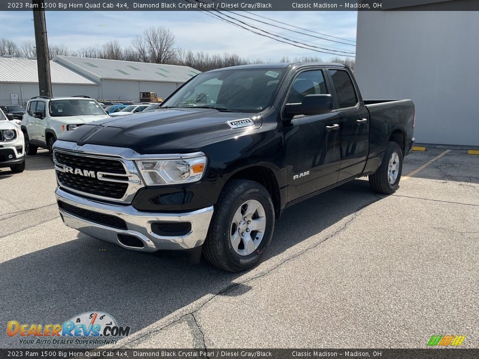 2023 Ram 1500 Big Horn Quad Cab 4x4 Diamond Black Crystal Pearl / Diesel Gray/Black Photo #7
