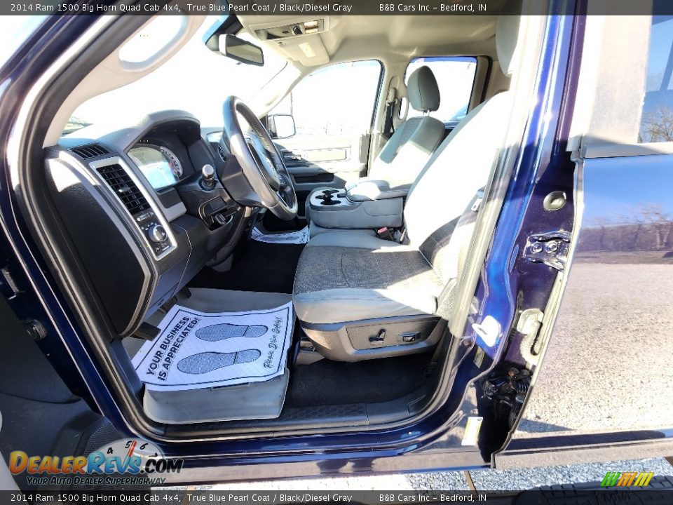 2014 Ram 1500 Big Horn Quad Cab 4x4 True Blue Pearl Coat / Black/Diesel Gray Photo #7
