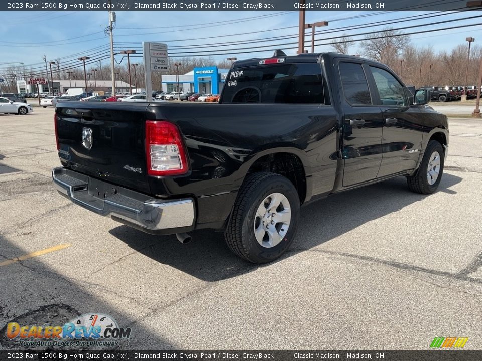 2023 Ram 1500 Big Horn Quad Cab 4x4 Diamond Black Crystal Pearl / Diesel Gray/Black Photo #8