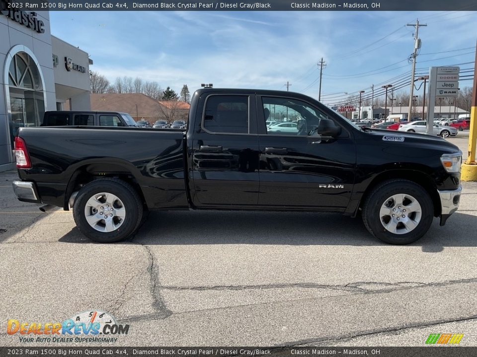 2023 Ram 1500 Big Horn Quad Cab 4x4 Diamond Black Crystal Pearl / Diesel Gray/Black Photo #9