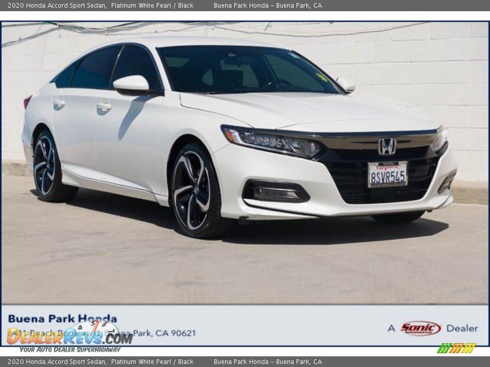 2020 Honda Accord Sport Sedan Platinum White Pearl / Black Photo #1