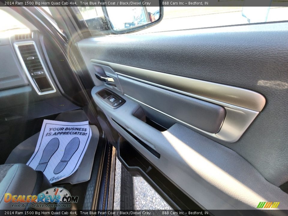 2014 Ram 1500 Big Horn Quad Cab 4x4 True Blue Pearl Coat / Black/Diesel Gray Photo #16