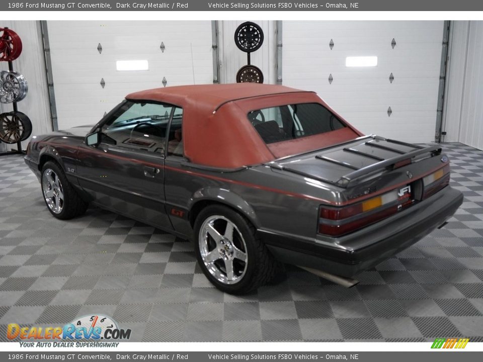 1986 Ford Mustang GT Convertible Dark Gray Metallic / Red Photo #17