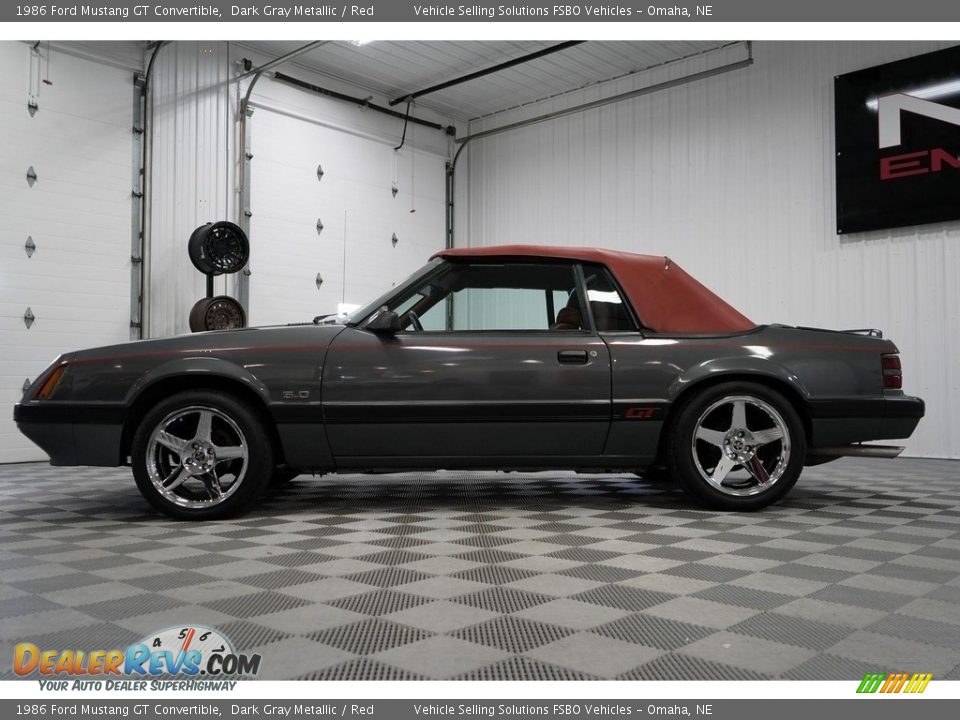 1986 Ford Mustang GT Convertible Dark Gray Metallic / Red Photo #19