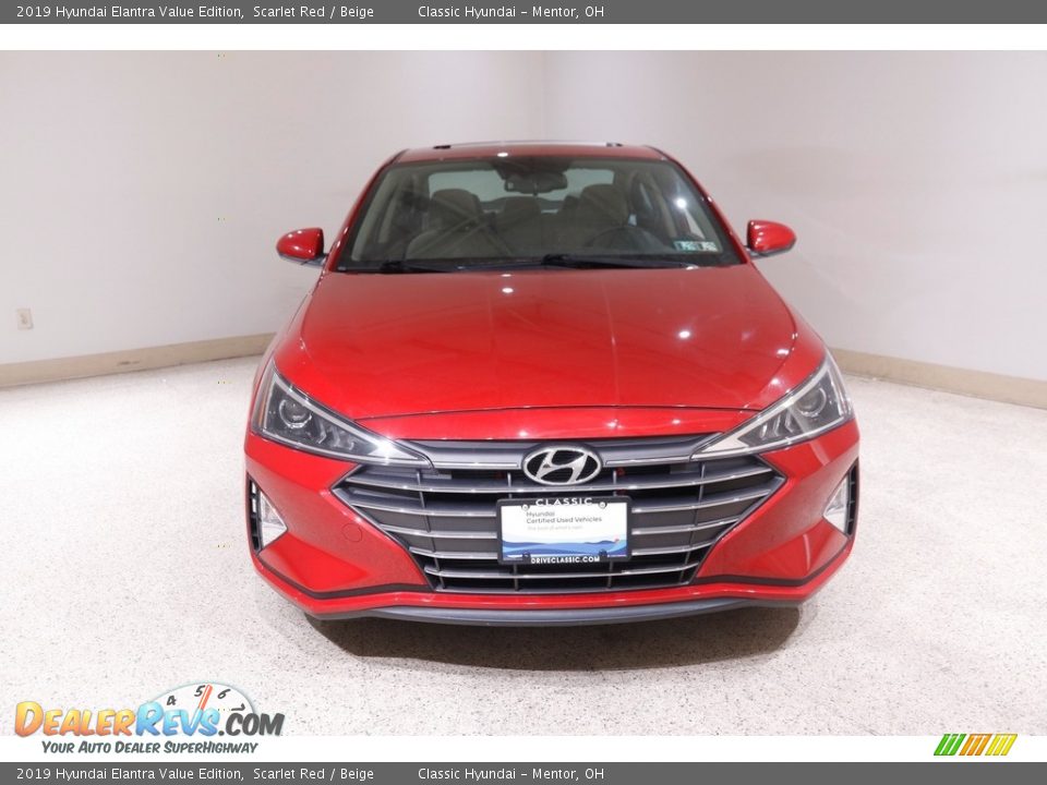 2019 Hyundai Elantra Value Edition Scarlet Red / Beige Photo #2