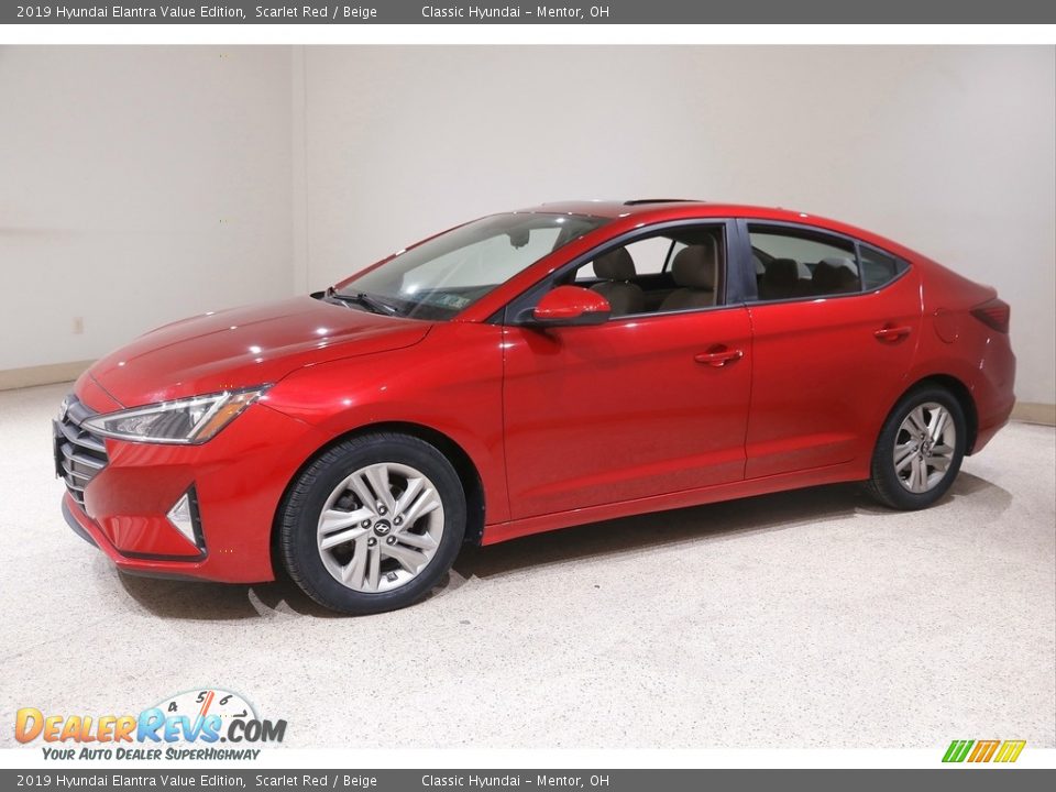 2019 Hyundai Elantra Value Edition Scarlet Red / Beige Photo #3