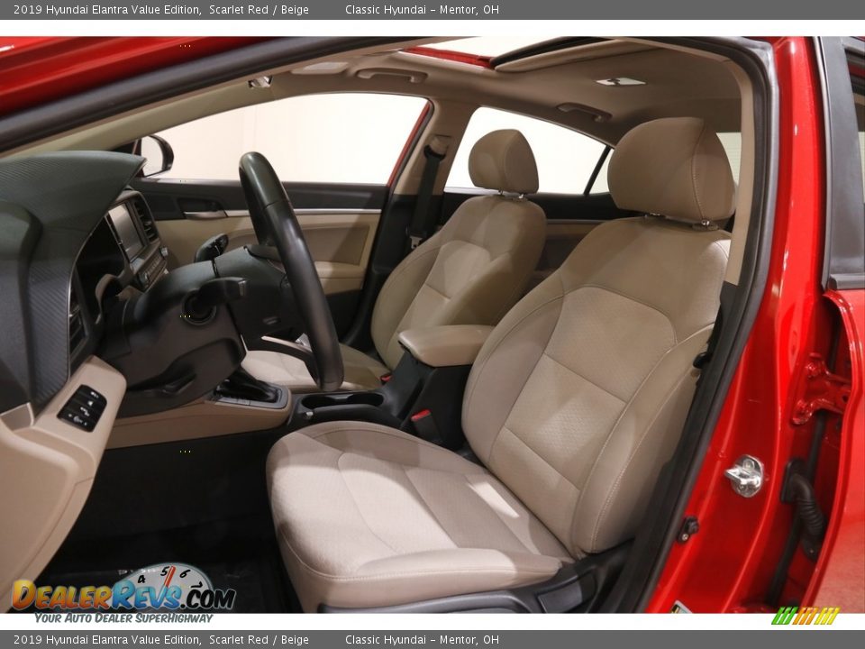 2019 Hyundai Elantra Value Edition Scarlet Red / Beige Photo #5