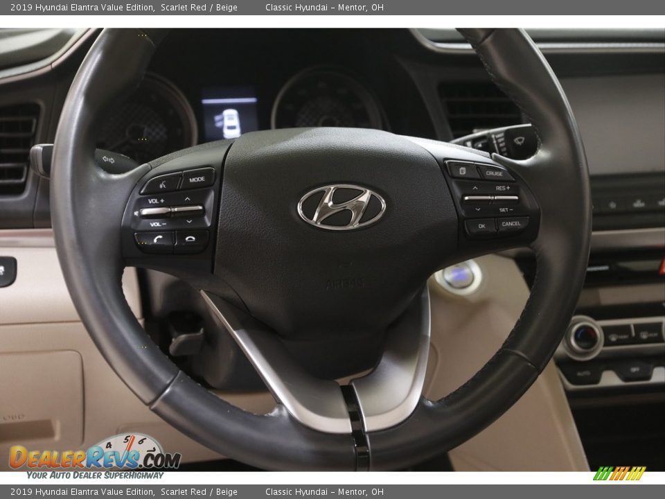 2019 Hyundai Elantra Value Edition Scarlet Red / Beige Photo #7