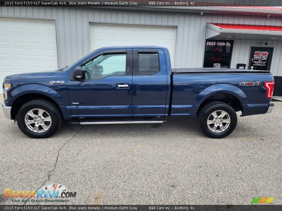 2015 Ford F150 XLT SuperCab 4x4 Blue Jeans Metallic / Medium Earth Gray Photo #1