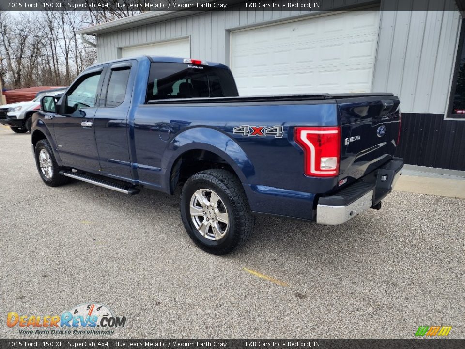 2015 Ford F150 XLT SuperCab 4x4 Blue Jeans Metallic / Medium Earth Gray Photo #2