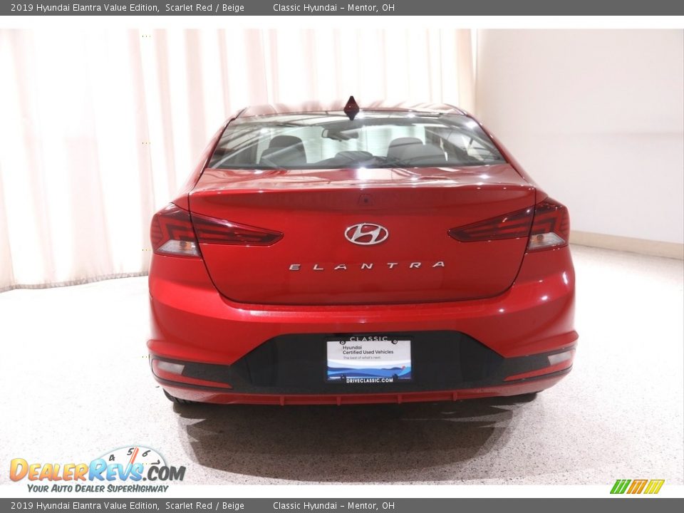 2019 Hyundai Elantra Value Edition Scarlet Red / Beige Photo #18