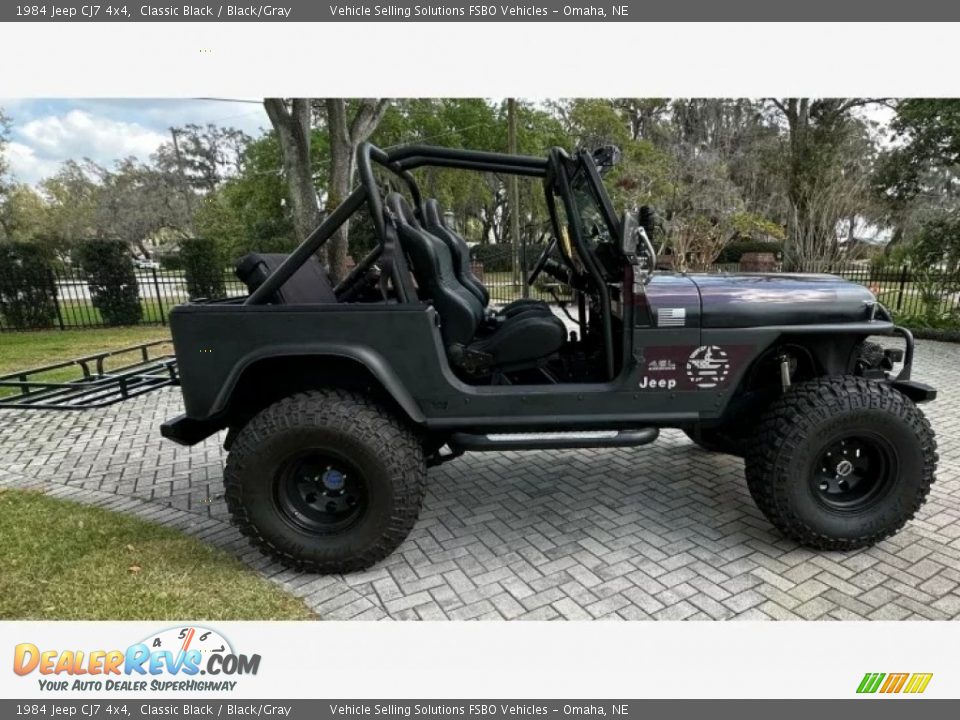 1984 Jeep CJ7 4x4 Classic Black / Black/Gray Photo #2