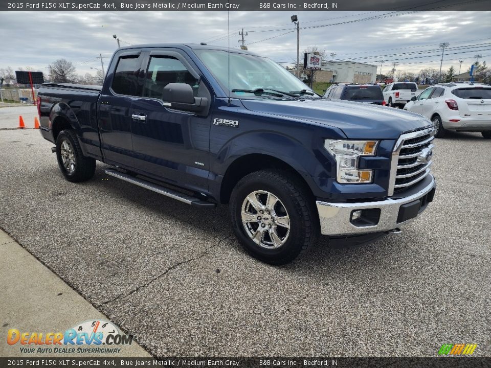 2015 Ford F150 XLT SuperCab 4x4 Blue Jeans Metallic / Medium Earth Gray Photo #5