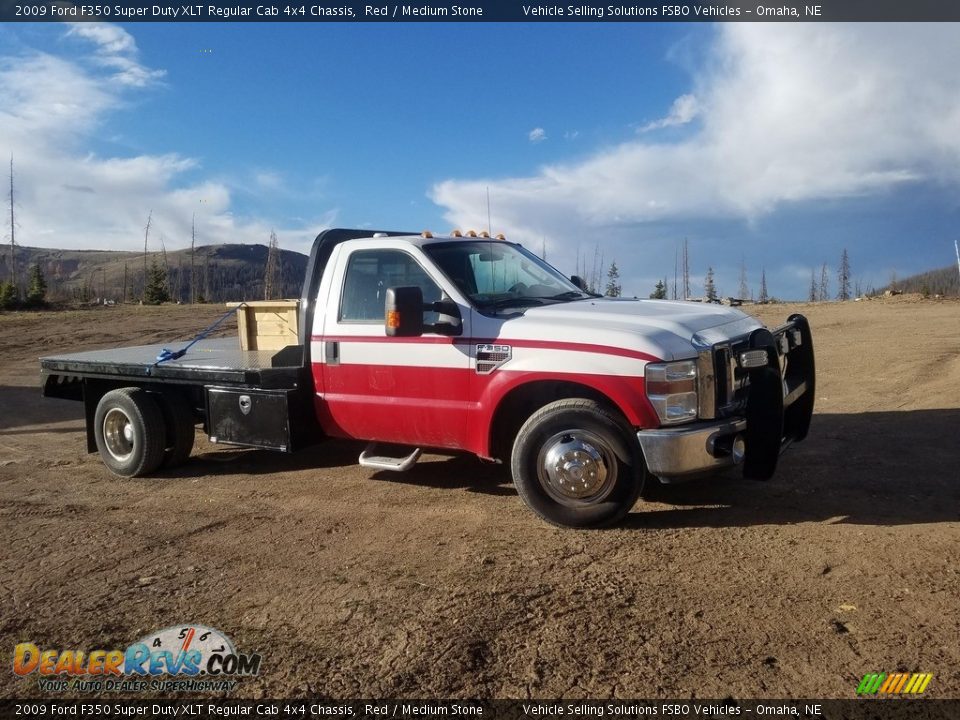 Red 2009 Ford F350 Super Duty XLT Regular Cab 4x4 Chassis Photo #2