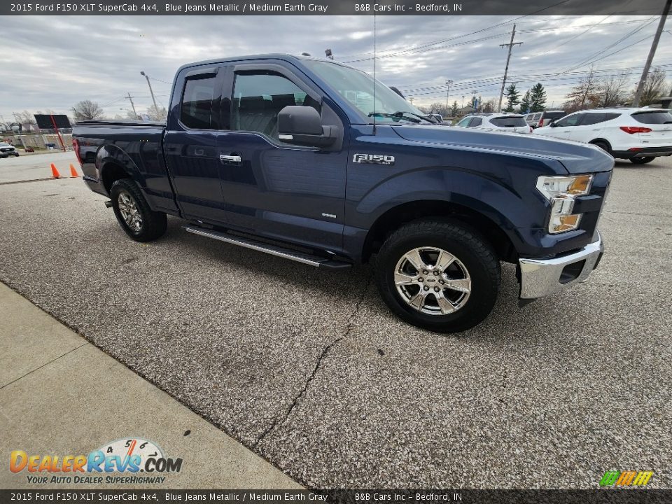 2015 Ford F150 XLT SuperCab 4x4 Blue Jeans Metallic / Medium Earth Gray Photo #25