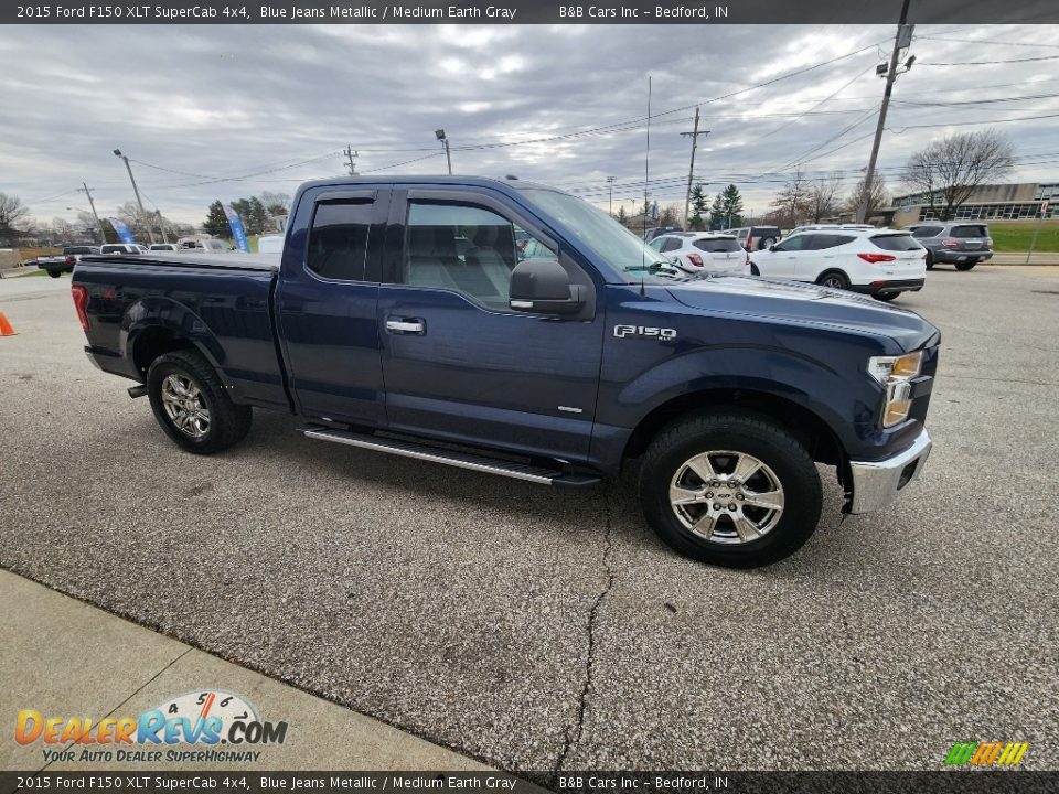 2015 Ford F150 XLT SuperCab 4x4 Blue Jeans Metallic / Medium Earth Gray Photo #26