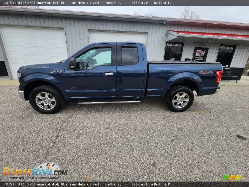 2015 Ford F150 XLT SuperCab 4x4 Blue Jeans Metallic / Medium Earth Gray Photo #27