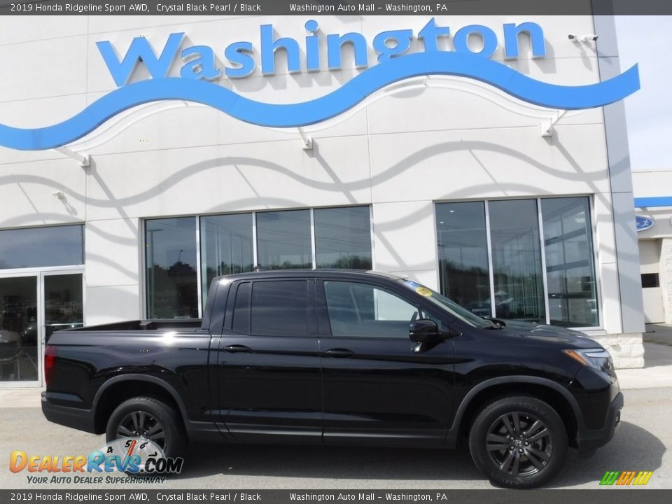 2019 Honda Ridgeline Sport AWD Crystal Black Pearl / Black Photo #2