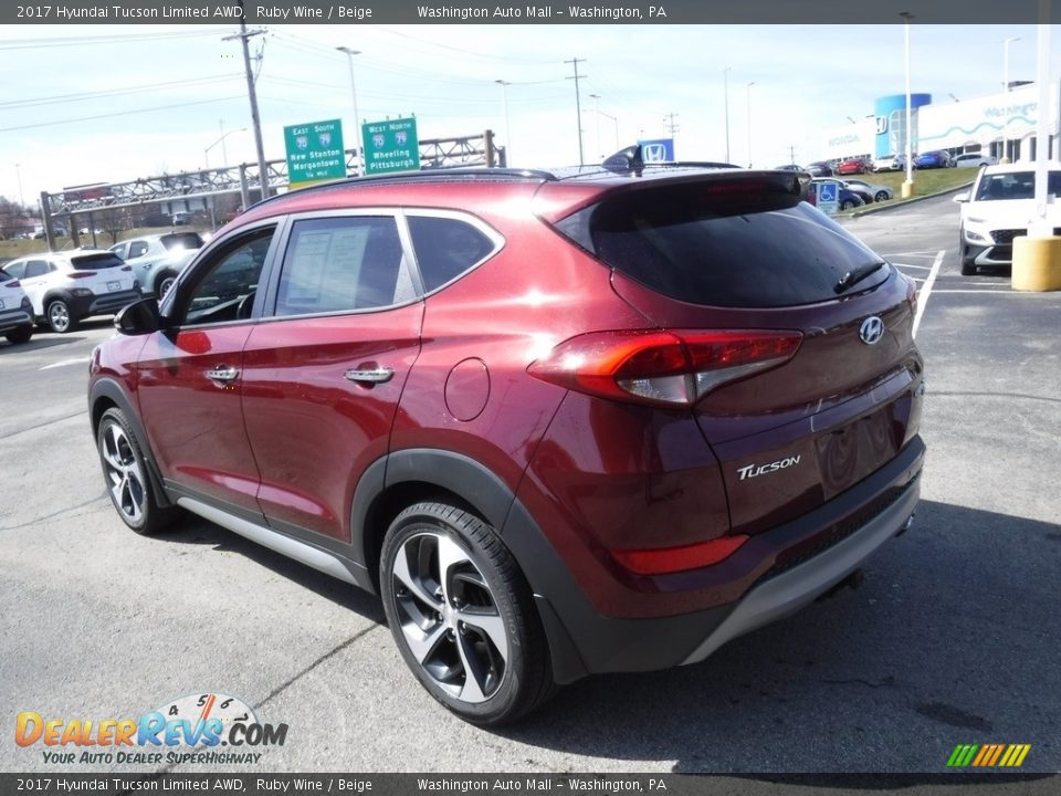 2017 Hyundai Tucson Limited AWD Ruby Wine / Beige Photo #8