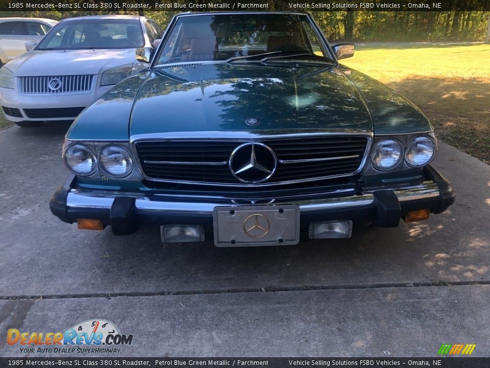 1985 Mercedes-Benz SL Class 380 SL Roadster Petrol Blue Green Metallic / Parchment Photo #8