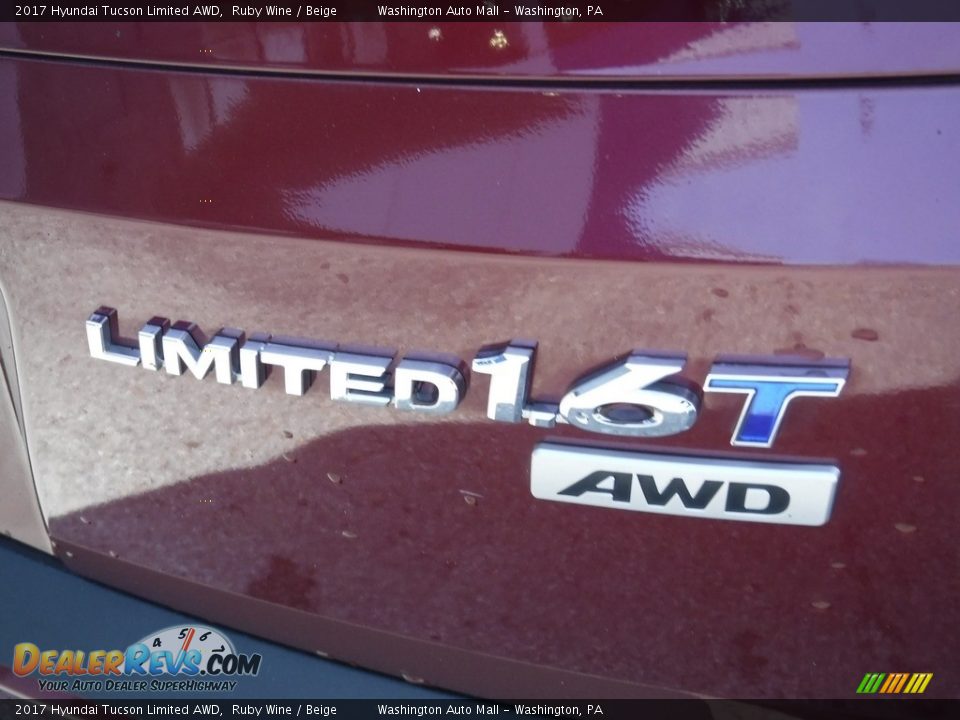 2017 Hyundai Tucson Limited AWD Ruby Wine / Beige Photo #12