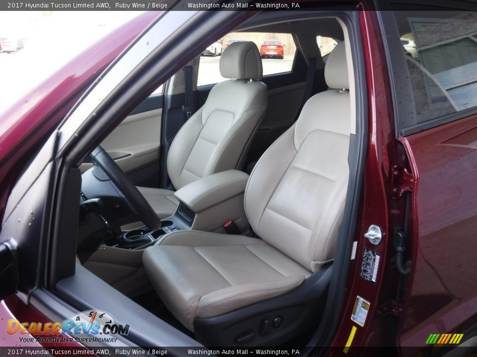 2017 Hyundai Tucson Limited AWD Ruby Wine / Beige Photo #17