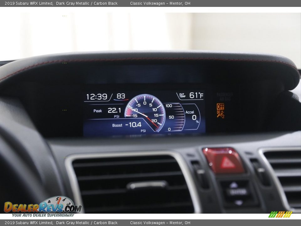 2019 Subaru WRX Limited Dark Gray Metallic / Carbon Black Photo #11