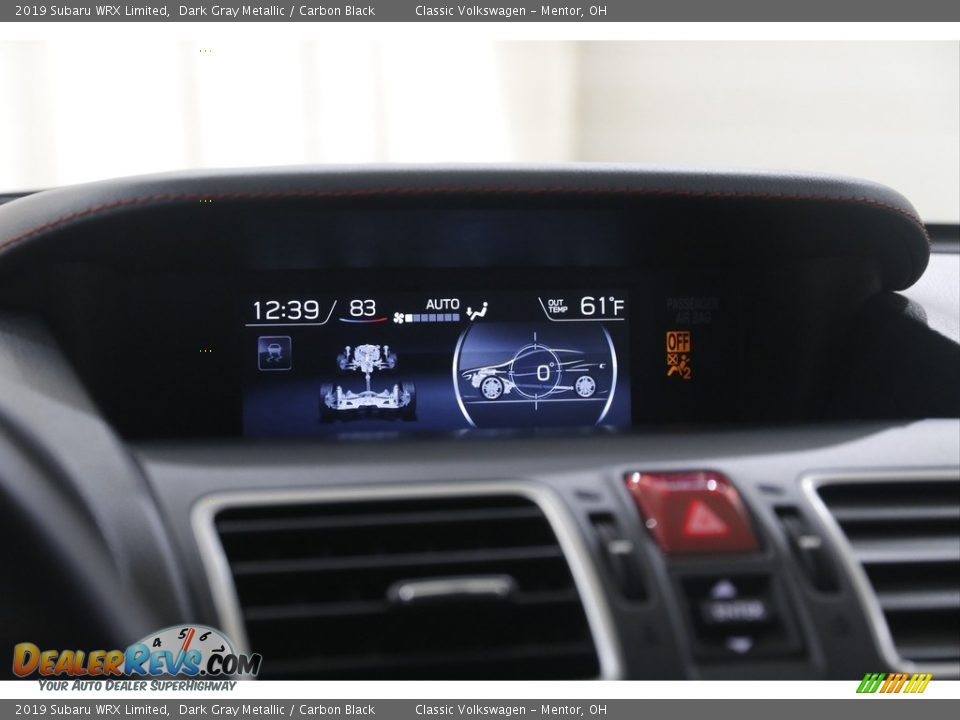 2019 Subaru WRX Limited Dark Gray Metallic / Carbon Black Photo #13