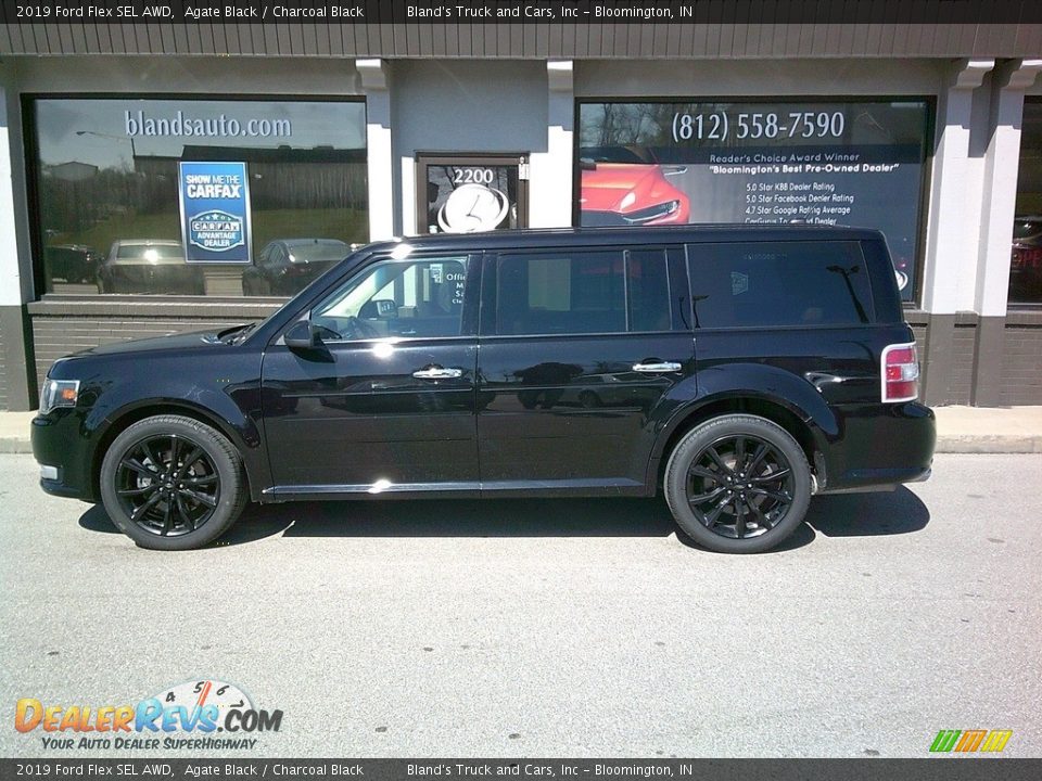 2019 Ford Flex SEL AWD Agate Black / Charcoal Black Photo #1