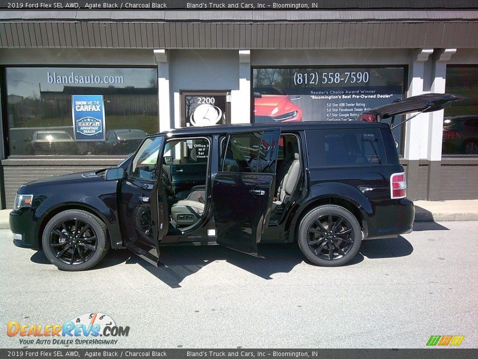 2019 Ford Flex SEL AWD Agate Black / Charcoal Black Photo #3