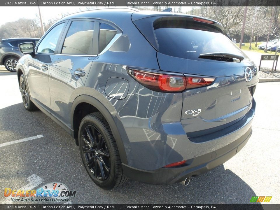 2023 Mazda CX-5 S Carbon Edition AWD Polymetal Gray / Red Photo #5