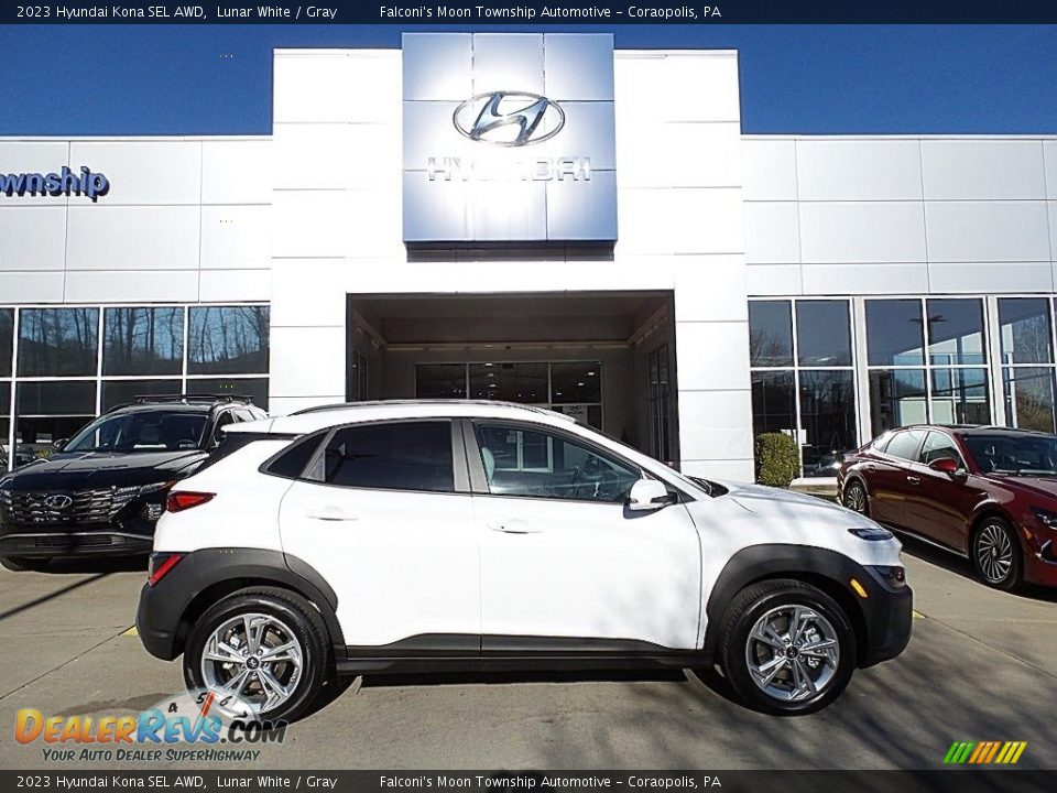 2023 Hyundai Kona SEL AWD Lunar White / Gray Photo #1