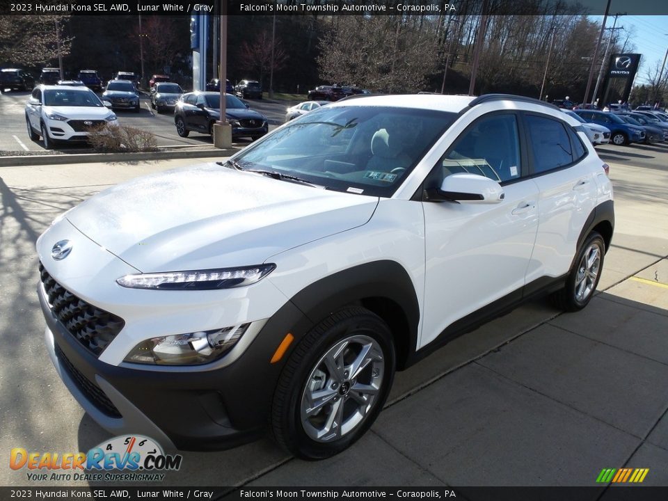 2023 Hyundai Kona SEL AWD Lunar White / Gray Photo #7