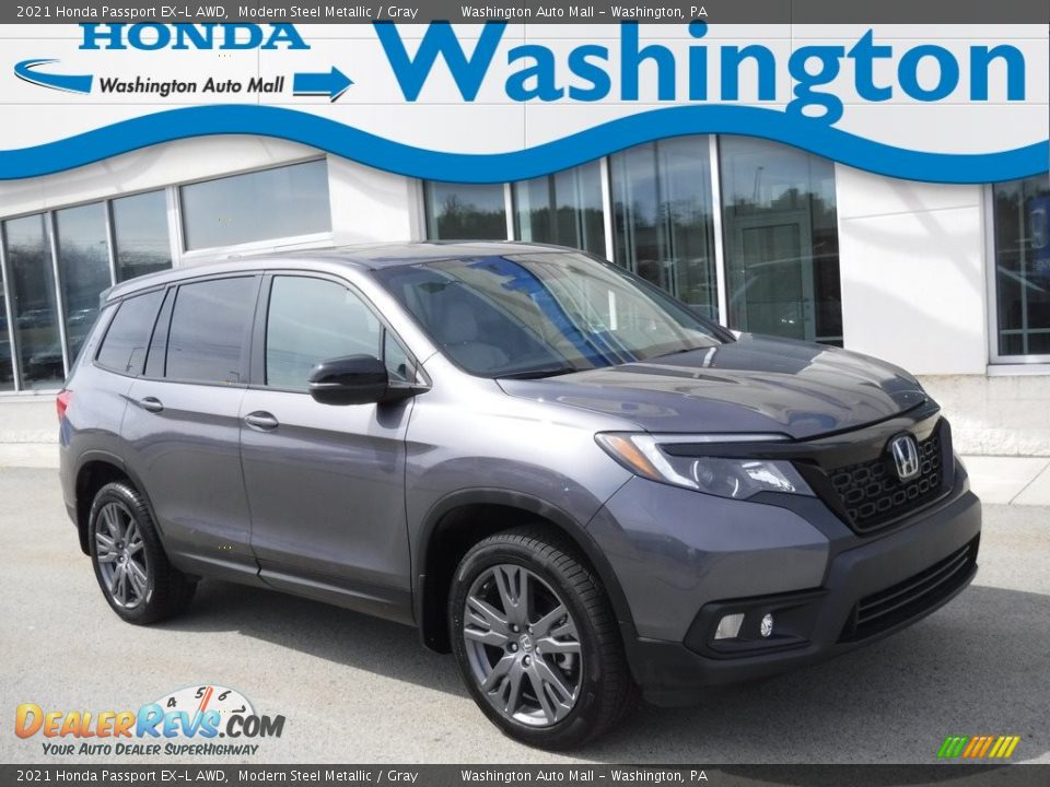 2021 Honda Passport EX-L AWD Modern Steel Metallic / Gray Photo #1