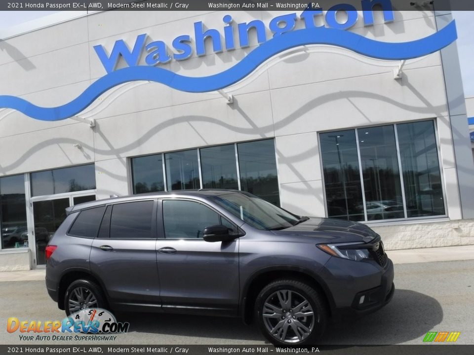 2021 Honda Passport EX-L AWD Modern Steel Metallic / Gray Photo #2