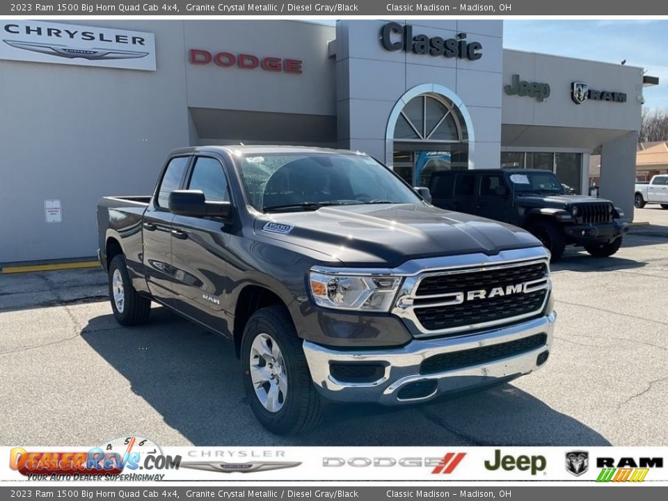 2023 Ram 1500 Big Horn Quad Cab 4x4 Granite Crystal Metallic / Diesel Gray/Black Photo #1