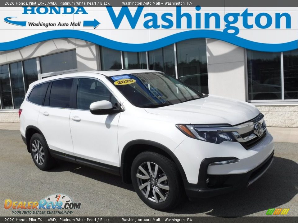 2020 Honda Pilot EX-L AWD Platinum White Pearl / Black Photo #1
