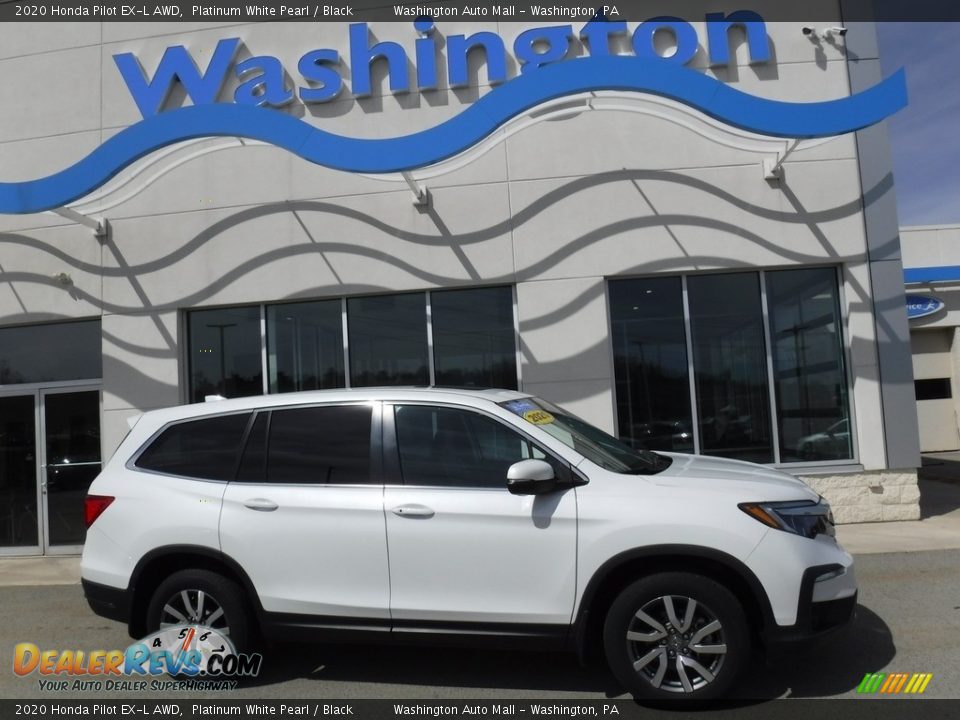 2020 Honda Pilot EX-L AWD Platinum White Pearl / Black Photo #2