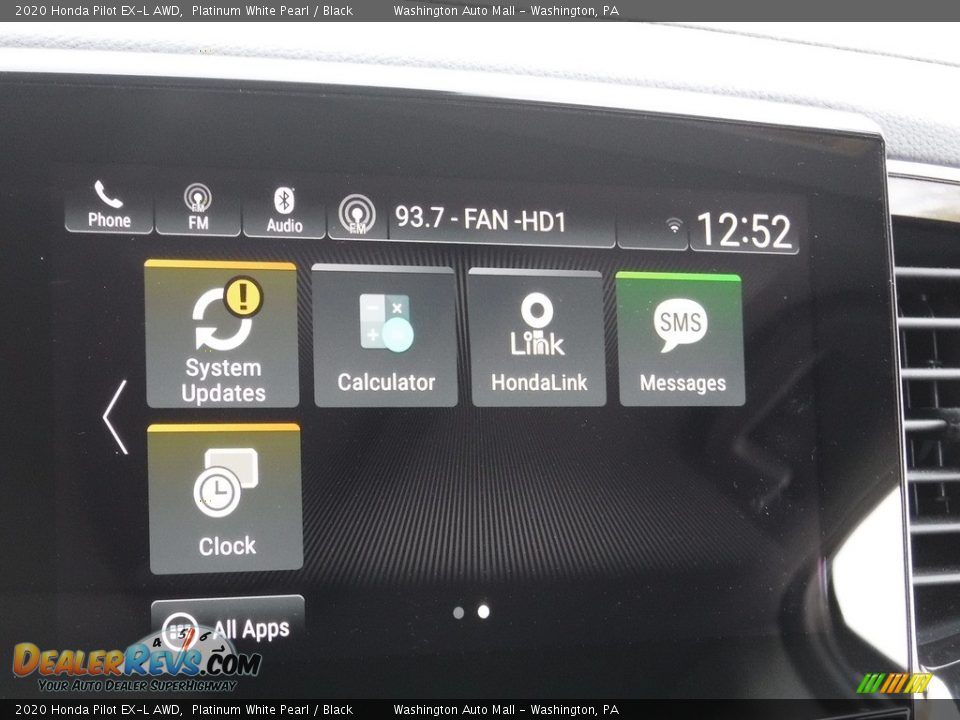 2020 Honda Pilot EX-L AWD Platinum White Pearl / Black Photo #20