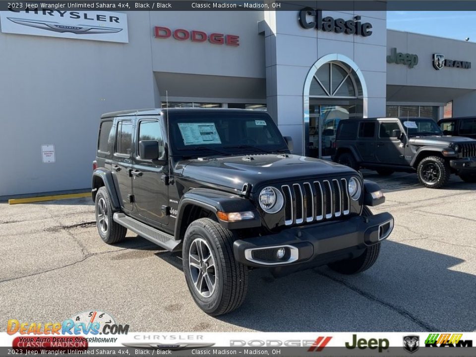 2023 Jeep Wrangler Unlimited Sahara 4x4 Black / Black Photo #1