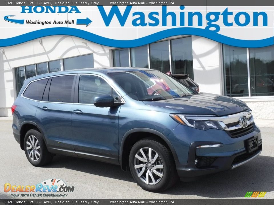 2020 Honda Pilot EX-L AWD Obsidian Blue Pearl / Gray Photo #1