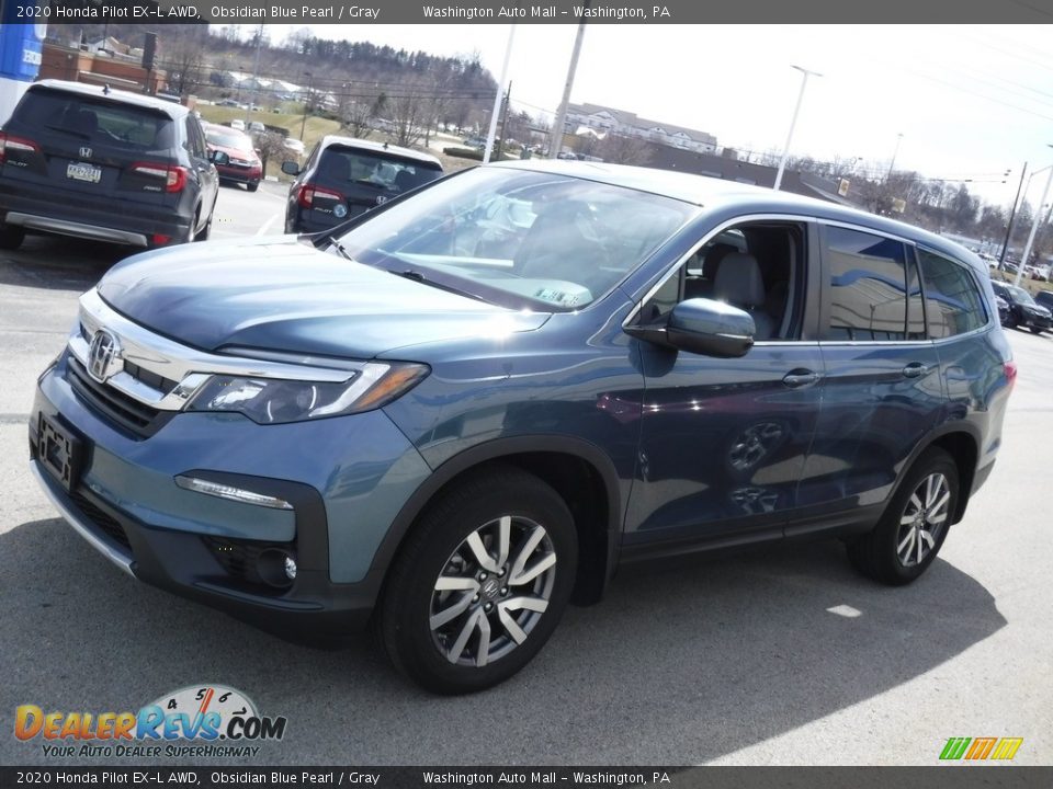 2020 Honda Pilot EX-L AWD Obsidian Blue Pearl / Gray Photo #6