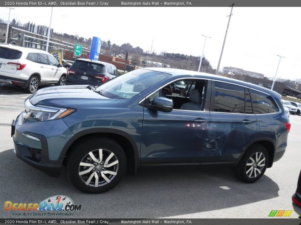 2020 Honda Pilot EX-L AWD Obsidian Blue Pearl / Gray Photo #7