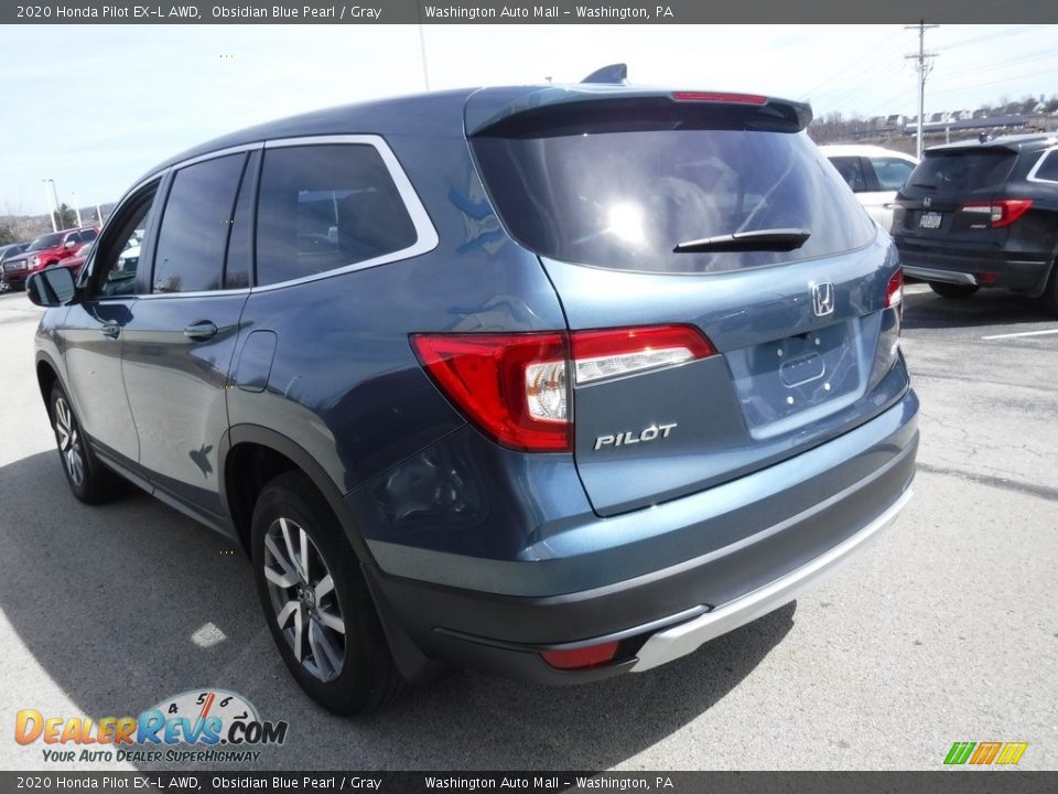 2020 Honda Pilot EX-L AWD Obsidian Blue Pearl / Gray Photo #8