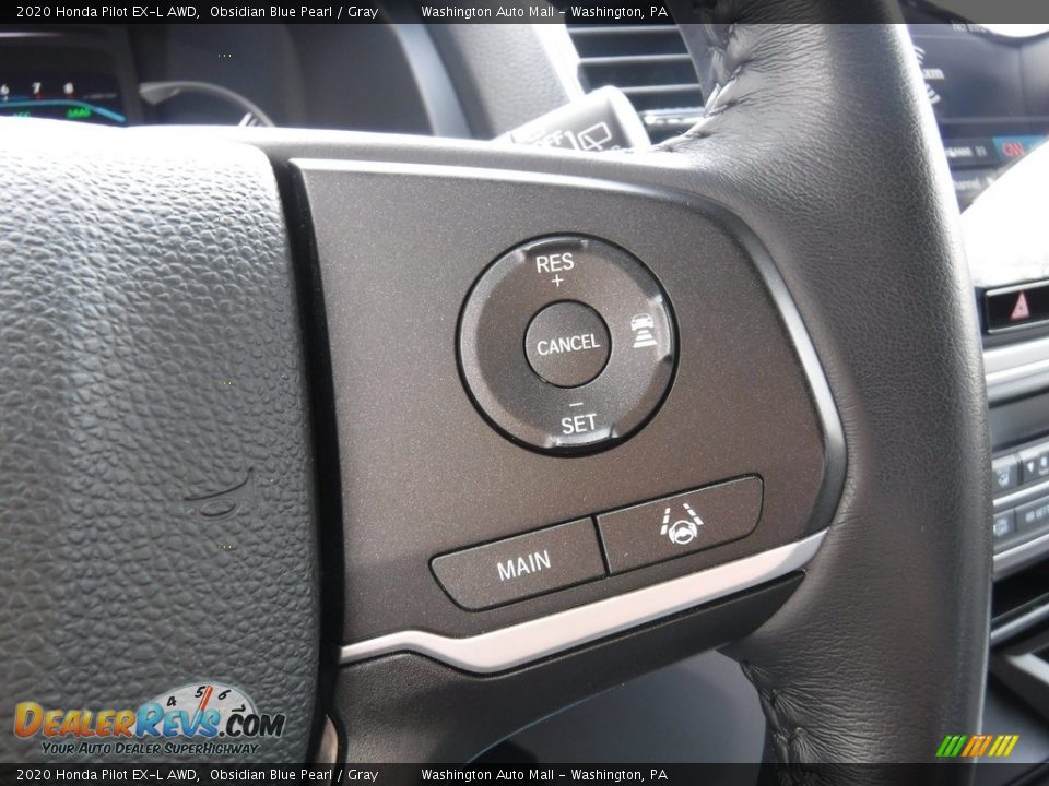 2020 Honda Pilot EX-L AWD Obsidian Blue Pearl / Gray Photo #28