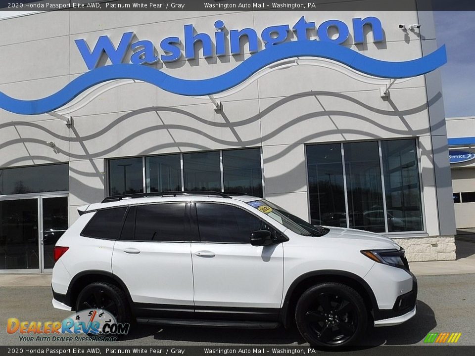 2020 Honda Passport Elite AWD Platinum White Pearl / Gray Photo #2