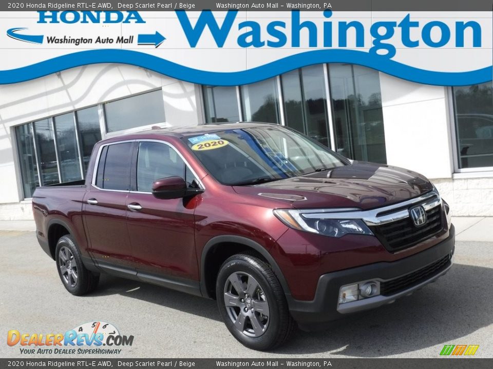 2020 Honda Ridgeline RTL-E AWD Deep Scarlet Pearl / Beige Photo #1