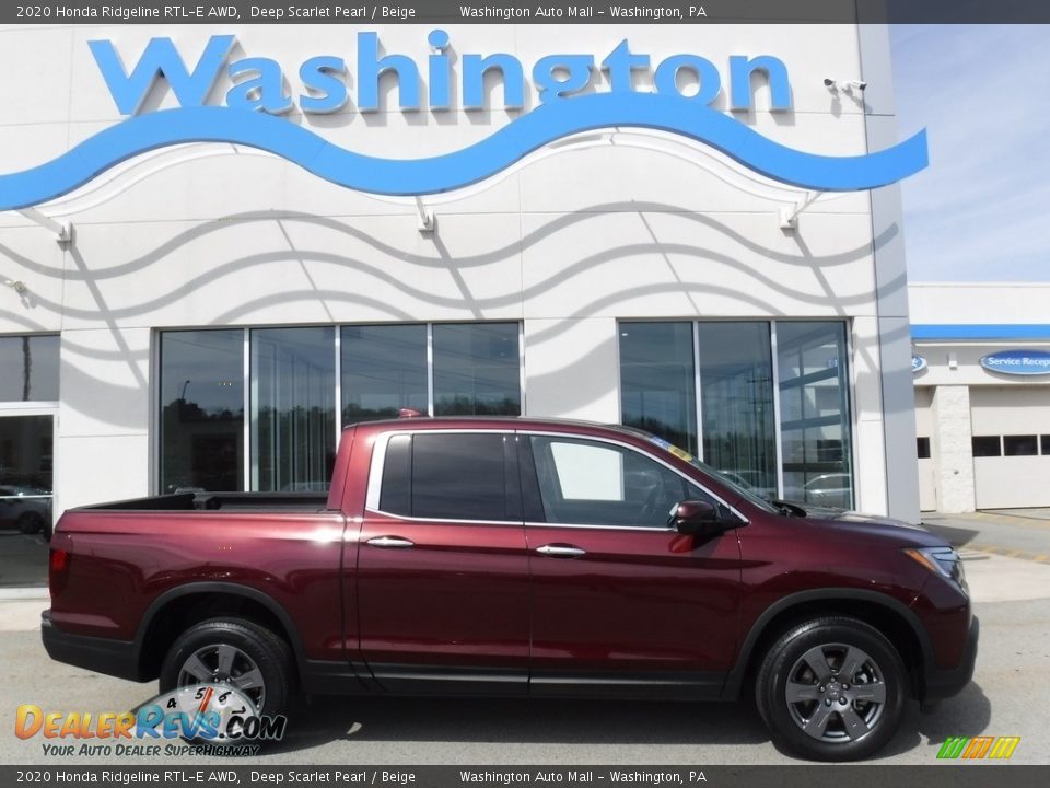 2020 Honda Ridgeline RTL-E AWD Deep Scarlet Pearl / Beige Photo #2